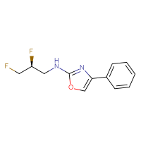 Chemical structure of N-[(2S)-2,3-difluoropropyl]-4-phenyl-1,3-oxazol-2-amine - CSSB21495848465