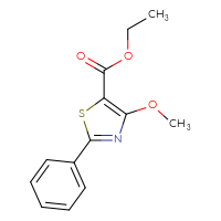 Chemical structure of ethyl 4-methoxy-2-phenyl-1,3-thiazole-5-carboxylate - CSSB00160838619