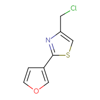 Chemical structure of 4-(chloromethyl)-2-(furan-3-yl)-1,3-thiazole - CSSB00000753488