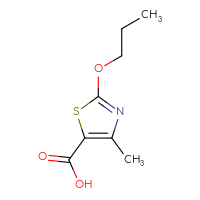 Chemical structure of 4-methyl-2-propoxy-1,3-thiazole-5-carboxylic acid - CSSB00010739623