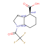 Chemical structure of rac-(3aR,4S,7aS)-1-(2,2,2-trifluoroacetyl)-octahydro-1H-indole-4-carboxylic acid - CSSB20620680618