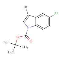 Chemical structure of tert-butyl 3-bromo-5-chloro-1H-indole-1-carboxylate - CSSB00010186932