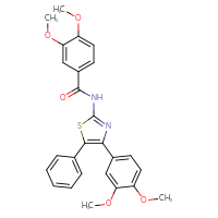 Chemical structure of N-[4-(3,4-dimethoxyphenyl)-5-phenyl-1,3-thiazol-2-yl]-3,4-dimethoxybenzamide - CSSB00160523263