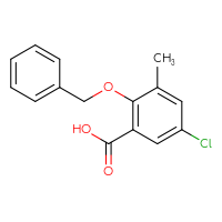 Chemical structure of 2-(benzyloxy)-5-chloro-3-methylbenzoic acid - CSSB15013872432