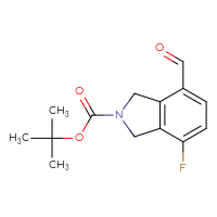 Chemical structure of tert-butyl 4-fluoro-7-formyl-2,3-dihydro-1H-isoindole-2-carboxylate - CSSB20456443067