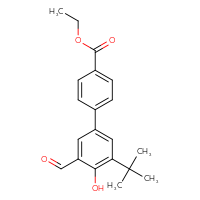 Chemical structure of ethyl 3'-tert-butyl-5'-formyl-4'-hydroxy-[1,1'-biphenyl]-4-carboxylate - CSSB06584246849