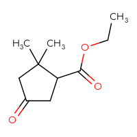 Chemical structure of ethyl 2,2-dimethyl-4-oxocyclopentane-1-carboxylate - CSSB00020786192