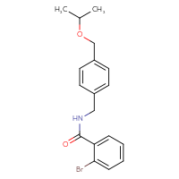 Chemical structure of 2-bromo-N-({4-[(propan-2-yloxy)methyl]phenyl}methyl)benzamide - CSSB00025880414
