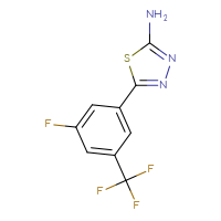 Chemical structure of 5-[3-fluoro-5-(trifluoromethyl)phenyl]-1,3,4-thiadiazol-2-amine - CSSB06590089827
