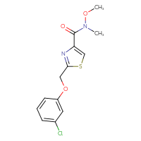 Chemical structure of 2-[(3-chlorophenoxy)methyl]-N-methoxy-N-methyl-1,3-thiazole-4-carboxamide - CSSB15126263162