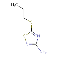 Chemical structure of 5-(propylsulfanyl)-1,2,4-thiadiazol-3-amine - CSSB00000079919