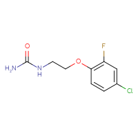 Chemical structure of [2-(4-chloro-2-fluorophenoxy)ethyl]urea - CSSB21432560543
