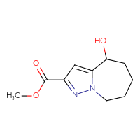 Chemical structure of methyl 4-hydroxy-4H,5H,6H,7H,8H-pyrazolo[1,5-a]azepine-2-carboxylate - CSSB14897632086