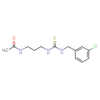 Chemical structure of N-[3-({[(3-chlorophenyl)methyl]carbamothioyl}amino)propyl]acetamide - CSSB21432511350