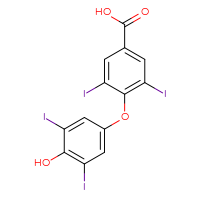Chemical structure of 4-(4-hydroxy-3,5-diiodophenoxy)-3,5-diiodobenzoic acid - CSSB00020644413