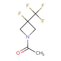 Chemical structure of 1-[3-fluoro-3-(trifluoromethyl)azetidin-1-yl]ethan-1-one - CSSB08573278866