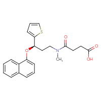 Chemical structure of 3-{methyl[(3R)-3-(naphthalen-1-yloxy)-3-(thiophen-2-yl)propyl]carbamoyl}propanoic acid - CSSB00102516690