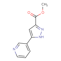 Chemical structure of methyl 5-(pyridin-3-yl)-1H-pyrazole-3-carboxylate - CSSB00000238267
