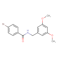 Chemical structure of 4-bromo-N-[(3,5-dimethoxyphenyl)methyl]benzamide - CSSB02276393018
