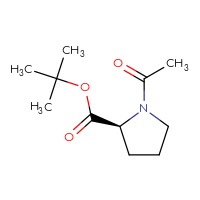 Chemical structure of tert-butyl (2S)-1-acetylpyrrolidine-2-carboxylate - CSSB00012844502