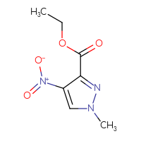 Chemical structure of ethyl 1-methyl-4-nitro-1H-pyrazole-3-carboxylate - CSSB00000028186
