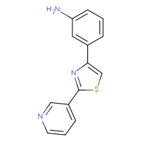 Chemical structure of 3-[2-(pyridin-3-yl)-1,3-thiazol-4-yl]aniline - CSSB00003169693