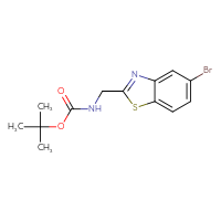 Chemical structure of tert-butyl N-[(5-bromo-1,3-benzothiazol-2-yl)methyl]carbamate - CSSB01204997773