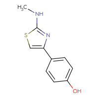 Chemical structure of 4-[2-(methylamino)-1,3-thiazol-4-yl]phenol - CSSB00016048205