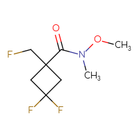 Chemical structure of 3,3-difluoro-1-(fluoromethyl)-N-methoxy-N-methylcyclobutane-1-carboxamide - CSSB07013242446