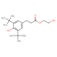 Chemical structure of 2-hydroxyethyl 3-(3,5-di-tert-butyl-4-hydroxyphenyl)propanoate - CSSB00104891449