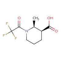 Chemical structure of (2S,3S)-2-methyl-1-(2,2,2-trifluoroacetyl)piperidine-3-carboxylic acid - CSSB20621673069