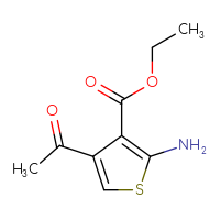 Chemical structure of ethyl 4-acetyl-2-aminothiophene-3-carboxylate - CSSB00010590821