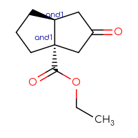 Chemical structure of rac-ethyl (3aR,6aR)-2-oxo-octahydropentalene-3a-carboxylate - CSSB09890269816