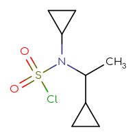 Chemical structure of N-cyclopropyl-N-(1-cyclopropylethyl)sulfamoyl chloride - CSSB06256225245