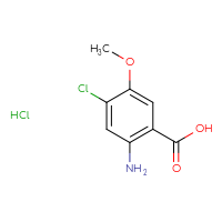 Chemical structure of 2-amino-4-chloro-5-methoxybenzoic acid hydrochloride - CSSB06359896917