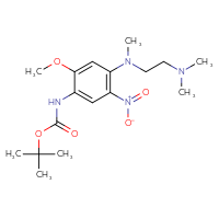 Chemical structure of tert-butyl N-(4-{[2-(dimethylamino)ethyl](methyl)amino}-2-methoxy-5-nitrophenyl)carbamate - CSSB20621661256