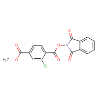 Chemical structure of 1-(1,3-dioxo-2,3-dihydro-1H-isoindol-2-yl) 4-methyl 2-chlorobenzene-1,4-dicarboxylate - CSSB00133015221