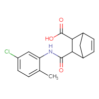 Chemical structure of 3-[(5-chloro-2-methylphenyl)carbamoyl]bicyclo[2.2.1]hept-5-ene-2-carboxylic acid - CSSB00046224942
