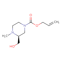 Chemical structure of prop-2-en-1-yl (3S)-3-(hydroxymethyl)-4-methylpiperazine-1-carboxylate - CSSB14932078034