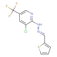 Chemical structure of 3-chloro-2-{2-[(thiophen-2-yl)methylidene]hydrazin-1-yl}-5-(trifluoromethyl)pyridine - CSSB00028061478