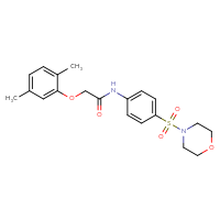 Chemical structure of 2-(2,5-dimethylphenoxy)-N-[4-(morpholine-4-sulfonyl)phenyl]acetamide - CSSB00046111113