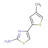 Chemical structure of 4-(4-methylthiophen-2-yl)-1,3-thiazol-2-amine - CSSB00009964512