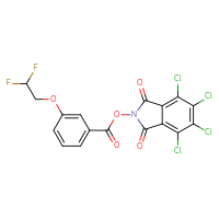 Chemical structure of 4,5,6,7-tetrachloro-1,3-dioxo-2,3-dihydro-1H-isoindol-2-yl 3-(2,2-difluoroethoxy)benzoate - CSSB20269714705