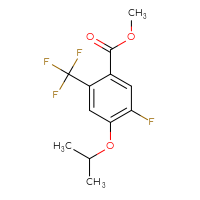 Chemical structure of methyl 5-fluoro-4-(propan-2-yloxy)-2-(trifluoromethyl)benzoate - CSSB21103684185