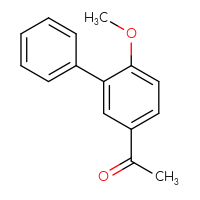 Chemical structure of 1-{6-methoxy-[1,1'-biphenyl]-3-yl}ethan-1-one - CSSB00000737921