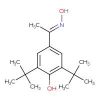 Chemical structure of 2,6-di-tert-butyl-4-[(1E)-1-(hydroxyimino)ethyl]phenol - CSSB02125575746