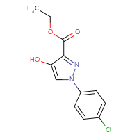 Chemical structure of ethyl 1-(4-chlorophenyl)-4-hydroxy-1H-pyrazole-3-carboxylate - CSSB00015200664
