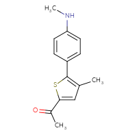 Chemical structure of 1-{4-methyl-5-[4-(methylamino)phenyl]thiophen-2-yl}ethan-1-one - CSSB09311686561
