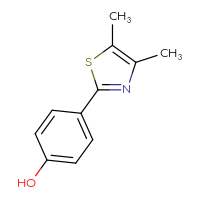 Chemical structure of 4-(4,5-dimethyl-1,3-thiazol-2-yl)phenol - CSSB00000217357
