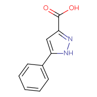Chemical structure of 5-phenyl-1H-pyrazole-3-carboxylic acid - CSSB00000188024